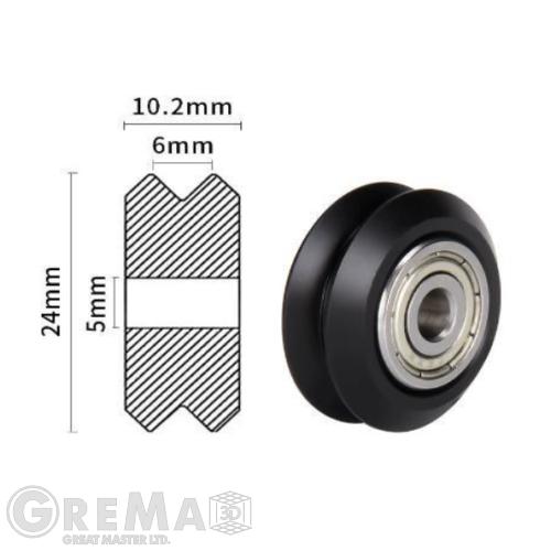 Spare parts V-type POM Pulley Wheel with bearing 24 x 10,2 mm